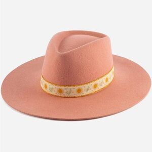 Gigi Pip Dakota Dae Fedora Triangle Crown Felt Hat - Pink Size 59 M/L
